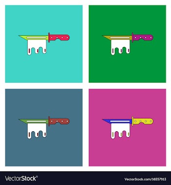 Flat icon design collection bloody army knife vector image