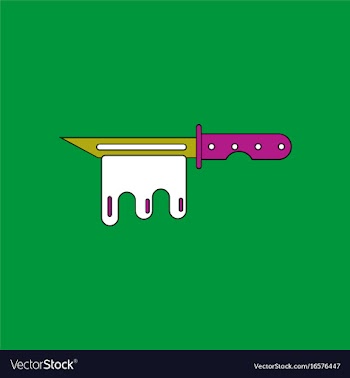 Flat icon design collection bloody army knife vector image