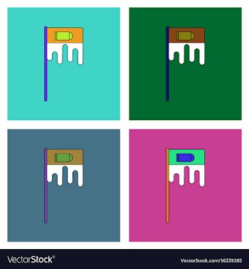 Flat icon design collection bloody flag with vector image