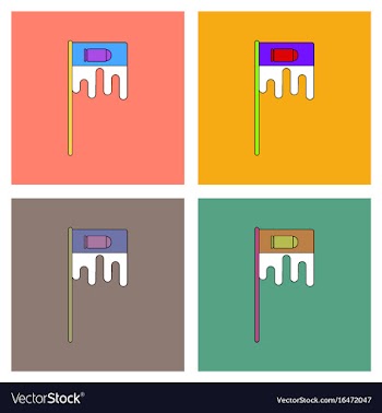 Flat icon design collection bloody flag with vector image