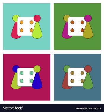 Flat icon design collection board game and dice vector image