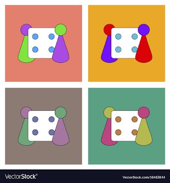 Flat icon design collection board game and dice vector image
