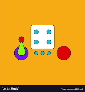 Flat icon design collection board game piece dice vector image