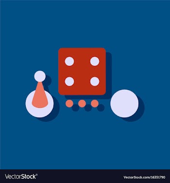 Flat icon design collection board game piece dice vector image
