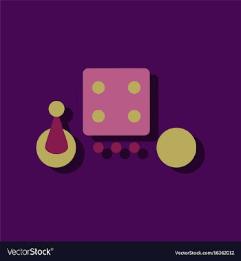 Flat icon design collection board game piece dice vector image