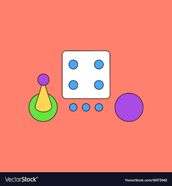 Flat icon design collection board game piece dice vector image