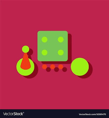 Flat icon design collection board game piece dice vector image