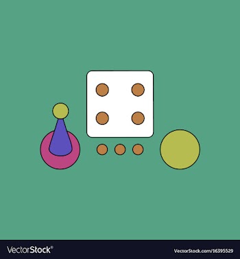 Flat icon design collection board game piece dice vector image