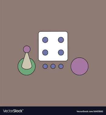 Flat icon design collection board game piece dice vector image