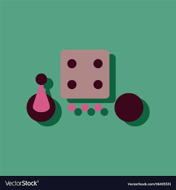 Flat icon design collection board game piece dice vector image