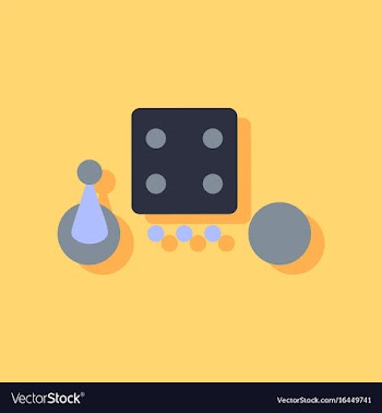 Flat icon design collection board game piece dice vector image