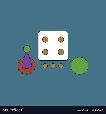 Flat icon design collection board game piece dice vector image
