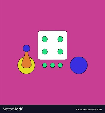 Flat icon design collection board game piece dice vector image