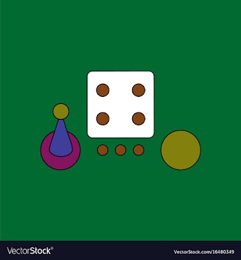 Flat icon design collection board game piece dice vector image