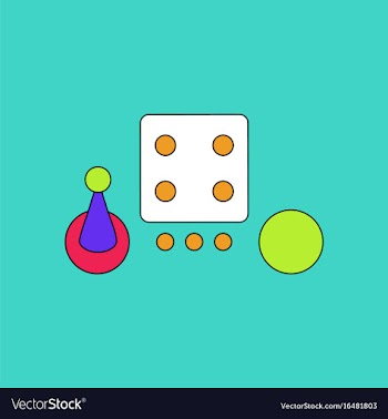 Flat icon design collection board game piece dice vector image