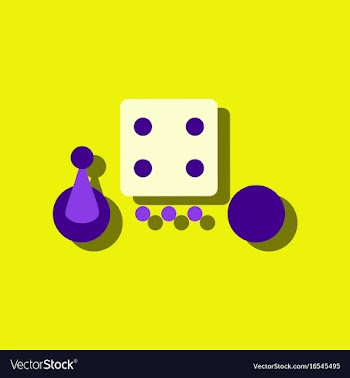 Flat icon design collection board game piece dice vector image