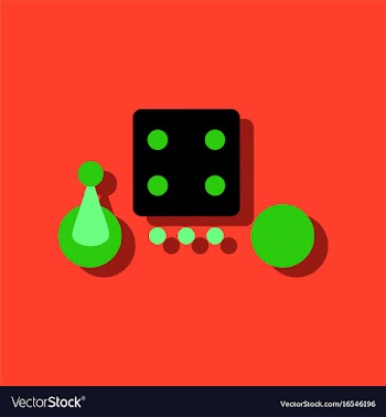 Flat icon design collection board game piece dice vector image