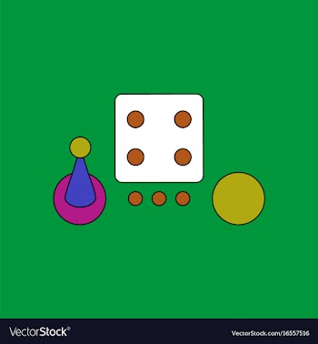 Flat icon design collection board game piece dice vector image