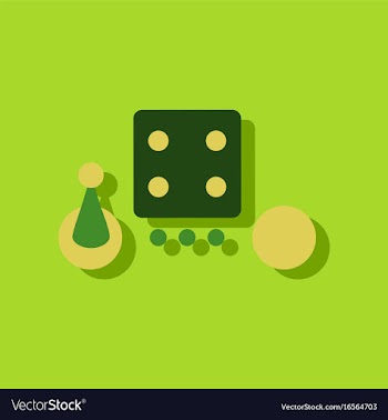 Flat icon design collection board game piece dice vector image