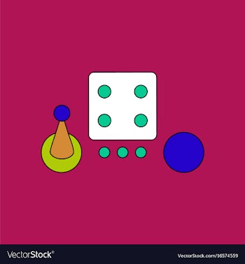 Flat icon design collection board game piece dice vector image
