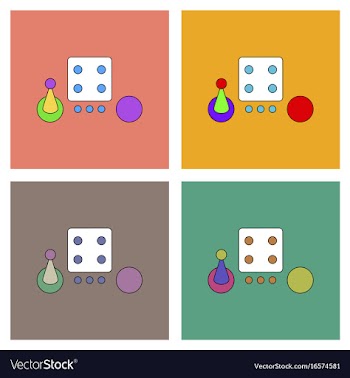 Flat icon design collection board game piece dice vector image
