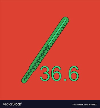 Flat icon design collection body thermometer vector image