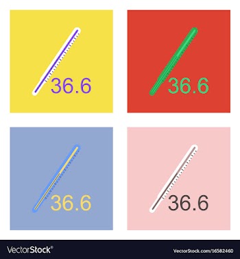 Flat icon design collection body thermometer vector image