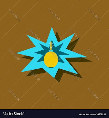 Flat icon design collection bomb explosion in vector image