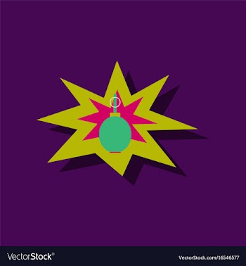 Flat icon design collection bomb explosion in vector image