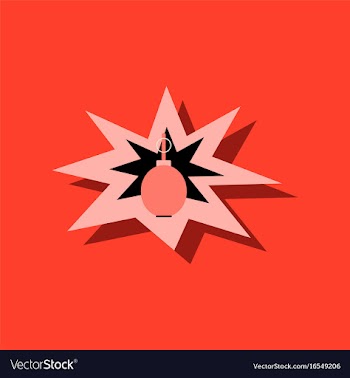 Flat icon design collection bomb explosion in vector image