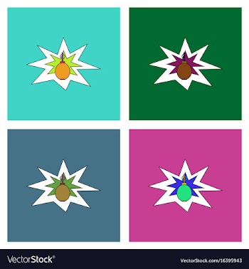 Flat icon design collection bomb explosion vector image
