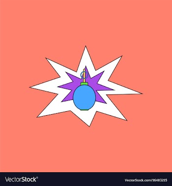 Flat icon design collection bomb explosion vector image