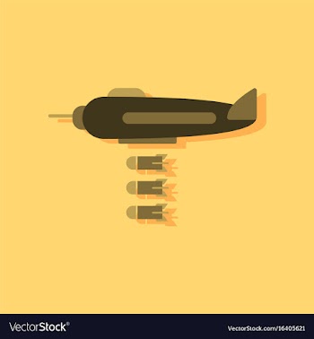 Flat icon design collection bomber dropped the vector image