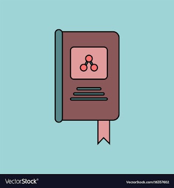 Flat icon design collection book about molecules vector image
