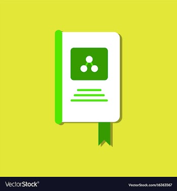 Flat icon design collection book about molecules vector image
