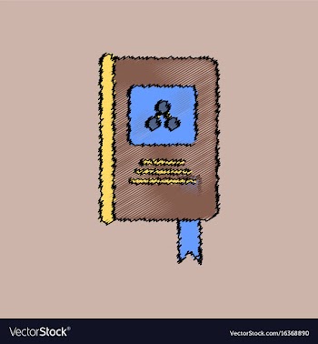 Flat icon design collection book about molecules vector image