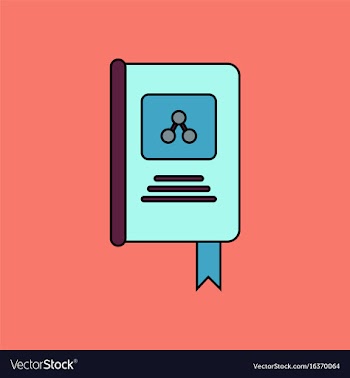 Flat icon design collection book about molecules vector image