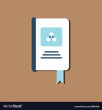 Flat icon design collection book about molecules vector image