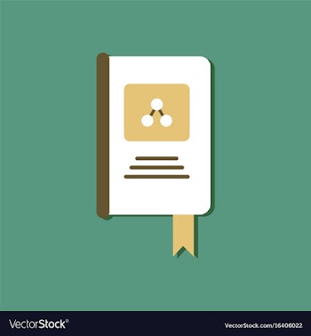 Flat icon design collection book about molecules vector image