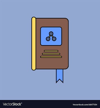 Flat icon design collection book about molecules vector image