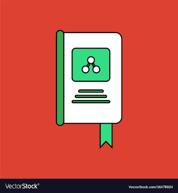 Flat icon design collection book about molecules vector image