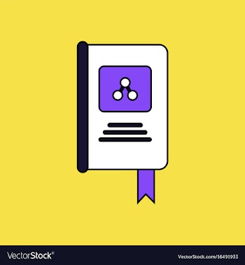 Flat icon design collection book about molecules vector image