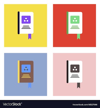 Flat icon design collection book about molecules vector image