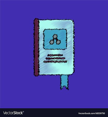 Flat icon design collection book about molecules vector image