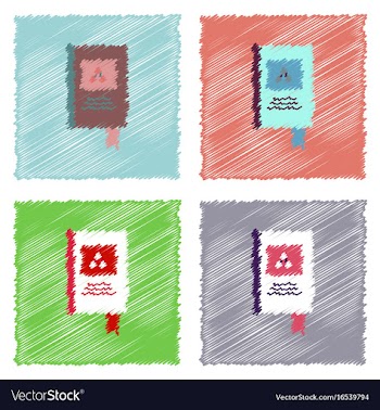 Flat icon design collection book about molecules vector image