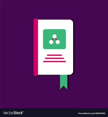 Flat icon design collection book about molecules vector image
