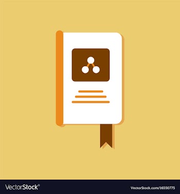 Flat icon design collection book about molecules vector image
