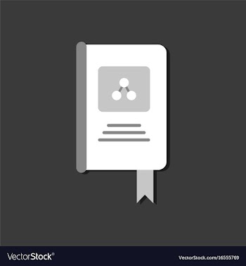 Flat icon design collection book about molecules vector image