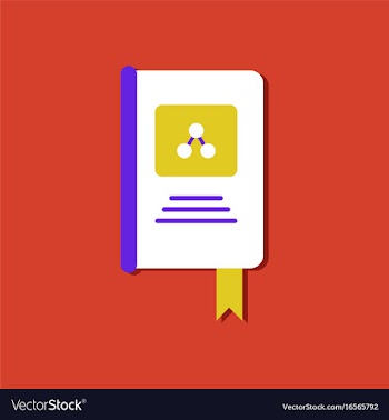 Flat icon design collection book about molecules vector image