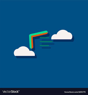 Flat icon design collection boomerang in the sky vector image